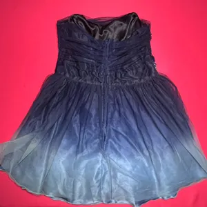 B Smart 2010s Ombre Tulle Strapless Rhinestone Mini Party Dress Navy Blue Formal thumbnail 2