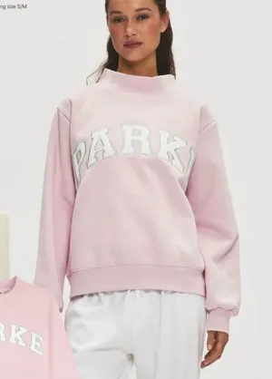 NEW Parke Fleece Varsity Mock neck Sprinkle Sweatshirt Nostalgia Drop Size S/M thumbnail 1