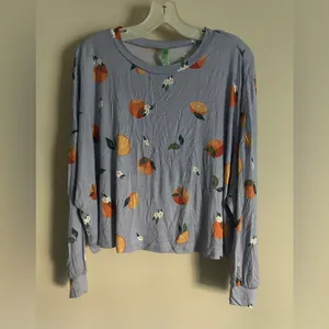 HONEYDEW Women’s Long Sleeve Pajama Set Orange Print Size M thumbnail 4