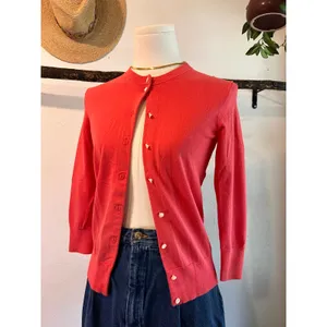 J.Crew Pink Jackie Cardigan Cotton Blend White Button Long Sleeve Size XS thumbnail 2