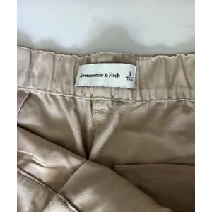 Abercrombie & Fitch Wide Leg Trouser Pants Women’s Large Long High Rise Beige thumbnail 4