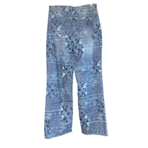 Tribal Jeans Paisley Patchwork Pants Women's 8 Boho Hippie Wide Leg Raw Hem‎ thumbnail 5