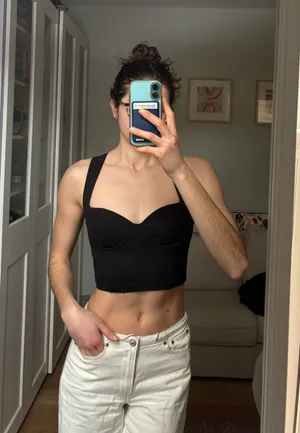 ZARA Backless sweetheart black top thumbnail 1