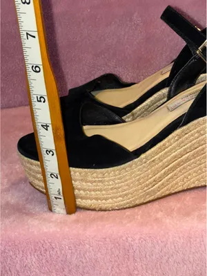 Kristin Cavallari x Chinese Laundry Black Suede Brandie Espadrille Wedge Sandals thumbnail 5