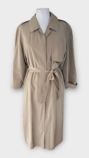 Brooks Brothers Belted Trench Coat Water Repellent Wool Lining Women's 8 Minimal thumbnail 1