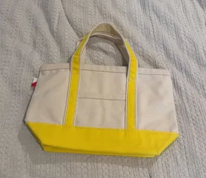 ShoreBags Canvas Boat Tote Bag with Crossbody Strap Yellow and Natural thumbnail 1