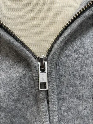 Quince Mongolian Cashmere Gray Full-Zip Hoodie Sweater L thumbnail 5