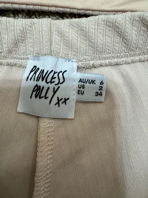 Princess Polly Cream Ribbed High-Waist Leggings & Crop Top Set Size 2 thumbnail 6