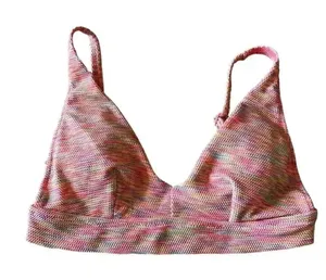 Aerie Rainbow Textured Swimming Padded Scoop Adjustable Straps Bikini Top Size M thumbnail 1