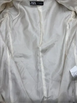 Zara Made in Spain Structured Longline Blazer Coat Beige Tan NWOT Size M thumbnail 9