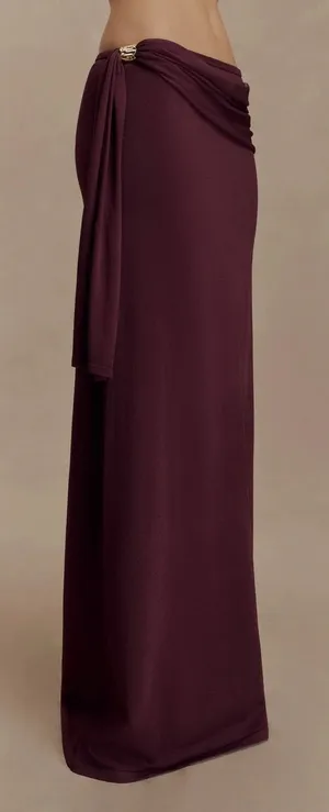 Meshki Bowie Low Rise Draped Knit Maxi Skirt thumbnail 1