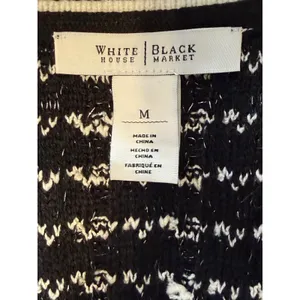 WHITE HOUSE BLACK MARKET Striped Metallic Open Front Cardigan‎ EUC Size Medium thumbnail 7