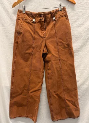 Derek Lam 10 Crosby Burned Orange Cullotte Wide Leg‎ Pants US 4 thumbnail 1