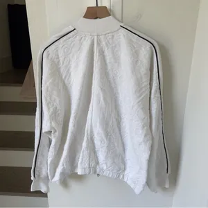 NWT Free People FP Movement Embroidered Terry Jacket in White thumbnail 2