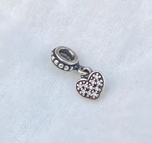 Pandora Heart Clear CZ Dangle Charm thumbnail 1
