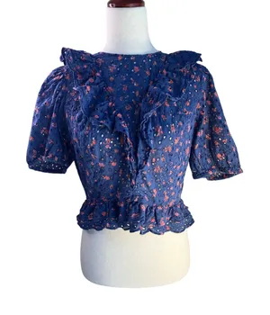 Urban Outfitters Kimchi Blue Eyelet Crop Top Size 10 thumbnail 1