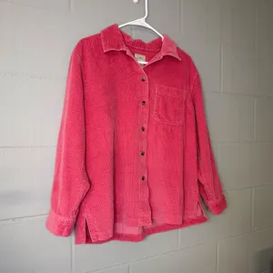 L.L. Bean Vintage Corduroy Button-Down Shirt Shacket in Pink Women’s Size Medium thumbnail 2