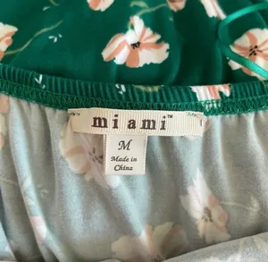 Francesca’s Miami Floral Strapless Jumpsuit Green White Cropped Wide Leg thumbnail 6