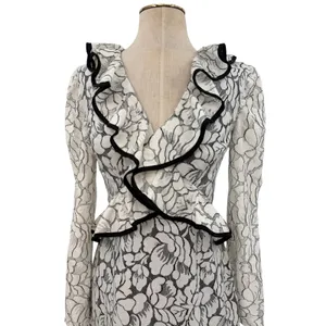 Keepsake the Label Encore Lace Ruffle Long Sleeve Mini Dress Ivory NWT XS thumbnail 4