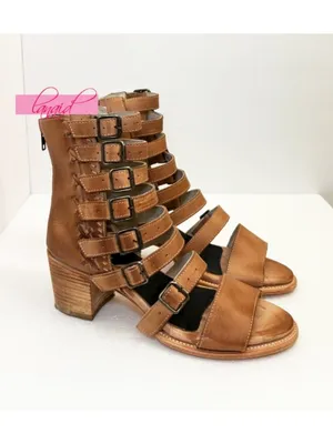 FREEBIRD by Steven NEW Country Natural Leather Buckles Edgy Cut-Outs Cutouts Low Sandals thumbnail 5