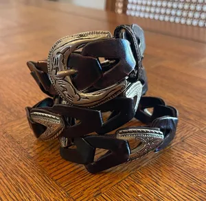 vintage Capezio Western leather boho southwestern belt M/L thumbnail 1