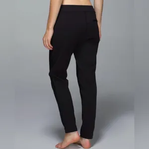 Lululemon Black Shine Elastic Waist Slim Leg Trouser Pants Size 4 thumbnail 2