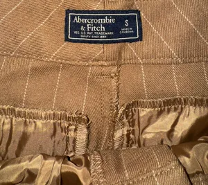 Abercrombie Pants Women's Medium Brown Striped Slack Cropped Relaxed thumbnail 2