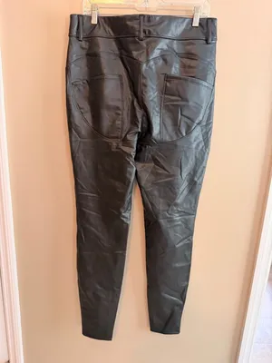 Halara NWT Black Faux Leather Full-Length Pants XL thumbnail 2