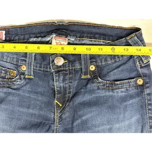 True Religion Y2K Women Dark Wash Skinny Jeans Low Rise Horseshoe Logo Size 30 thumbnail 7