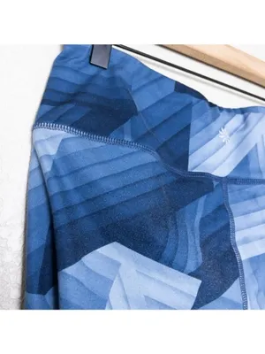 Athleta Chaturanga Geometric Leggings S Blue Frost Stretch Pocket Full Length thumbnail 8