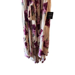 Lulus Pink Purple Floral High-Low Wrap Maxi Dress Women Sz M thumbnail 13