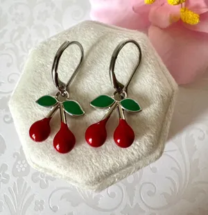Cherry Earrings (148) 🍒 Red thumbnail 1
