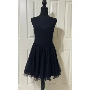 Blondie Nites black short Illusion Yoke Pearl Embellished Back Swing‎ dress- 11 thumbnail 4