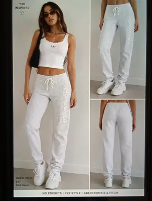 Abercrombie & Fitch Womens Small Logo Joggers Sweatpants Y2k Inspired Small thumbnail 2