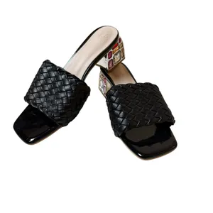 Jingpin Women's Black Rhinestone Block Heels Size EU 40 US 9 Sandals Maximalist thumbnail 2