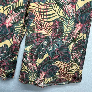 Pull On Wide Leg Cropped Floral Pants Womens Small Beachy Boho Tropical thumbnail 6