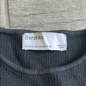 Bershka Black Crop Tank Top with Tie Front thumbnail 2