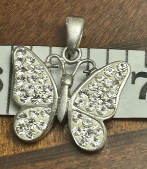 925 Sterling Silver Butterfly White F39 thumbnail 1