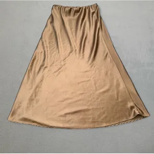 Pretty Garden Bronze Skirt Womens S Satin A-Line Midi Casual Party Gold Cute thumbnail 2