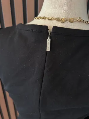 Michael kors Stretch Knit Logo Tape Midi Tank Dress size small stretchy back and thumbnail 5