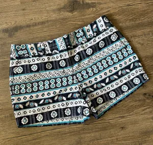 LOFT|Navy, White & Teal Patterned Shorts sz 8 thumbnail 1