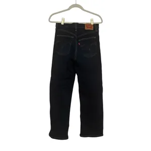 Levis‎ Ribcage Straight Ankle Jeans Dark Wash Distressed Button Fly W28 L27 90s thumbnail 2