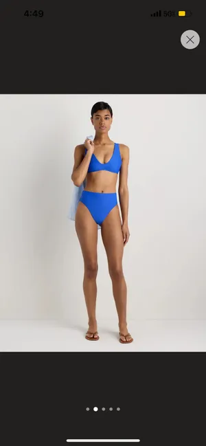 New Quince Italian High-Rise High-Leg Bikini Bottom Size Medium thumbnail 2