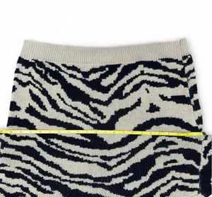 SheIn Women’s Zebra Stripe Sweater Medium Drop Shoulder Long Sleeve Tan Black Acrylic thumbnail 2