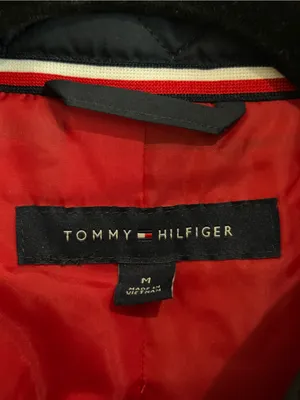 Tommy Hilfiger Navy Quilted Zip Front Jacket Preppy Size Medium thumbnail 5