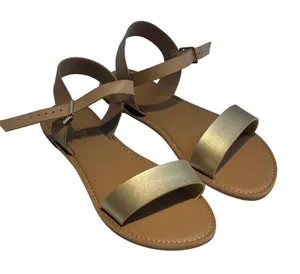 Dream Pairs Hoboo‎ Gold Nude Flat Ankle Strap Sandals 8.5 Metallic Minimalist thumbnail 1
