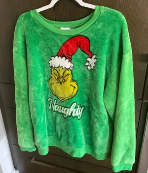 Grinch‎ naughty plush sweatshirt xxl thumbnail 1