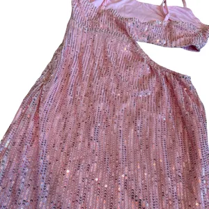 Just Quella Pink Sequin Mini Dress Cutout Spaghetti Strap Cocktail Small NWT thumbnail 10