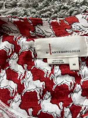 Anthropologie oversized XS horse print blouse thumbnail 7