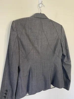 Anne Klein grey wool blend blazer suit jacket stretch lined Women’s size 8P thumbnail 7